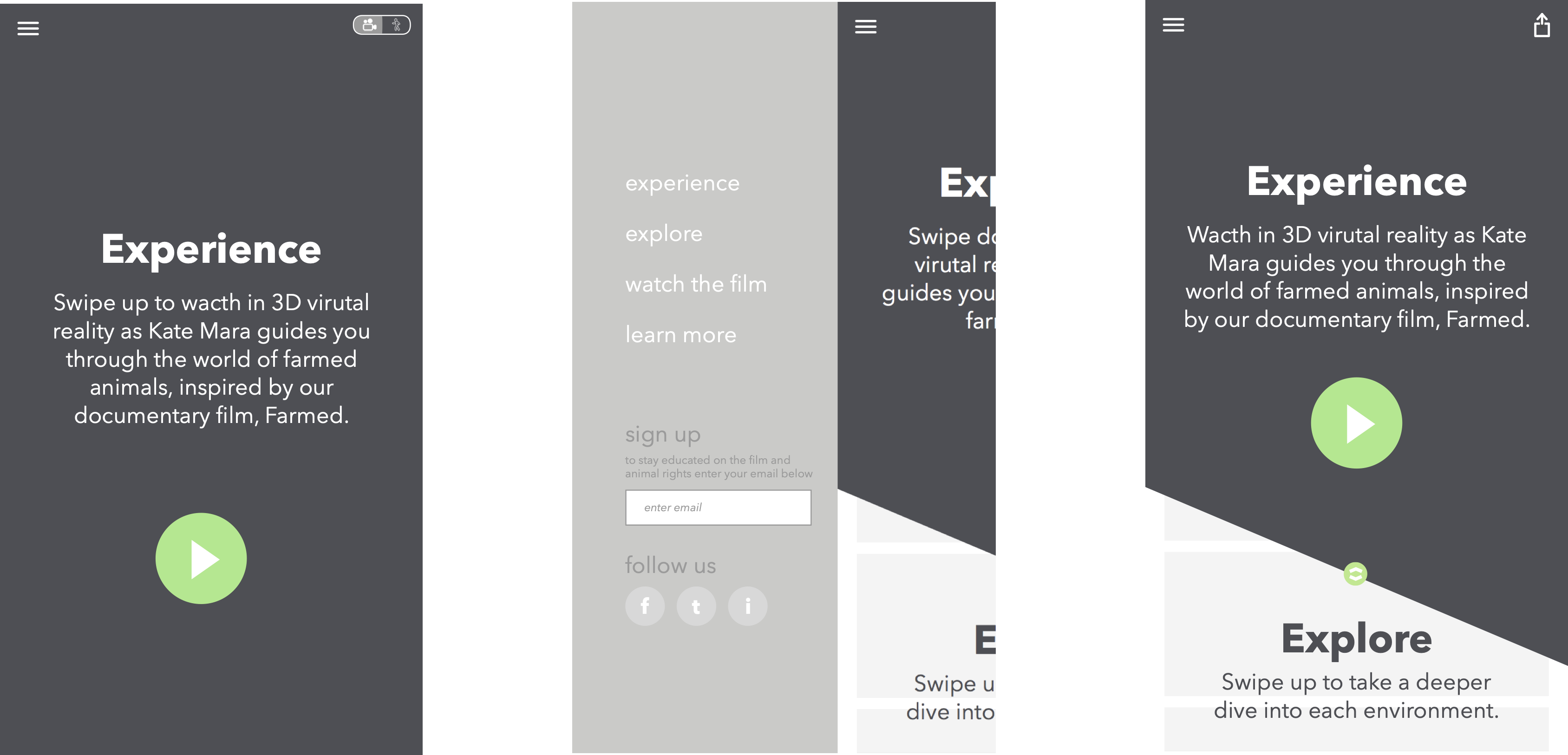 App navigation and content structure